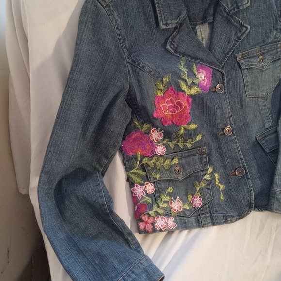 Embroidered Denim Jacket - Picture 2 of 4